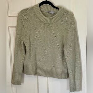 Everlane Sweater Women Small Diamond Stitch Cloud Crew Merino Pima Cotton Alpaca